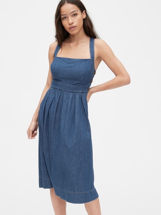 GAP Dresses & Skirts - Gap Side-Button Apron Denim Dress Medium
Wash NWT Size 2